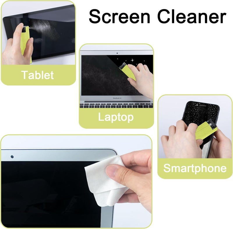 walrfid Screen Cleaner Touchscreen Mist Spray, Cleaning Kit for Electronic Smart Phone TV, Laptop, Tablet, PC, Computer LCD Flat Screens, Eyeglasses, Compatible with iPhone iPad MacBook Pro - Yellow - Image 4